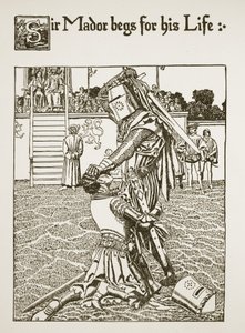 Sir Mador implora per la sua vita, illustrazione da 